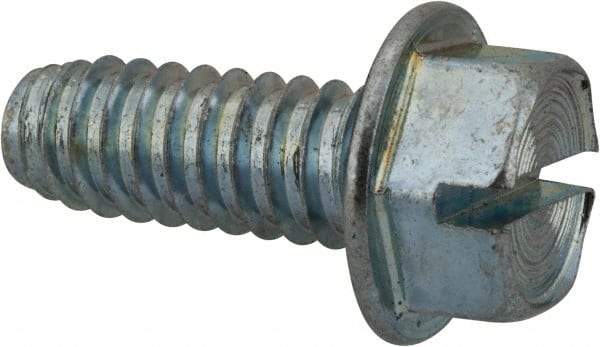 Value Collection - 3/8" Hex Washer Head Slotted Sheet Metal Screw - Steel, 1" Length Under Head, Grade 2 - Makers Industrial Supply