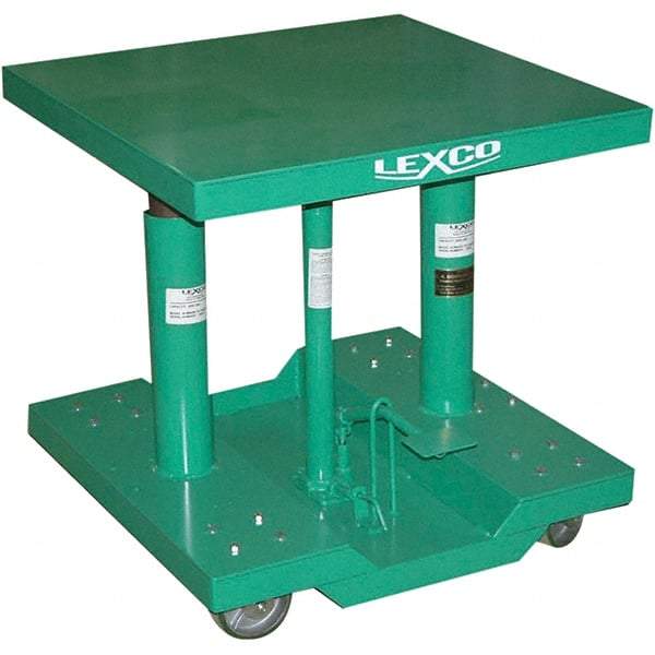 Wesco Industrial Products - 2,000 Lb Capacity Manual Hydraulic Post Lift Table - 30" to 48" Lift Height, 30" Platform Length x 30" Platform Width - Makers Industrial Supply