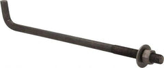 Value Collection - 1-8, 24" OAL Bent Anchor Bolt - Grade 2 Steel - Makers Industrial Supply