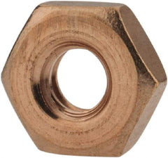 Value Collection - #10-24 UNC Silicon Bronze Right Hand Machine Screw Hex Nut - 3/8" Across Flats, 1/8" High, Uncoated - Makers Industrial Supply