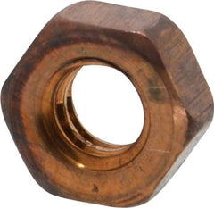 Value Collection - 1/4-20 UN Silicon Bronze Right Hand Machine Screw Hex Nut - 7/16" Across Flats, 3/16" High, Uncoated - Makers Industrial Supply