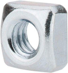 Value Collection - 1/4-20 Steel Square Nut - Zinc Plated, 7/16" Square Width x 7/32" Overall Height - Makers Industrial Supply