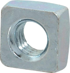 Value Collection - 3/8-16 Steel Square Nut - Zinc Plated, 5/8" Square Width x 21/64" Overall Height - Makers Industrial Supply