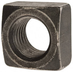 Value Collection - 1-8 Steel Square Nut - Uncoated, 1-1/2" Square Width x 7/8" Overall Height - Makers Industrial Supply