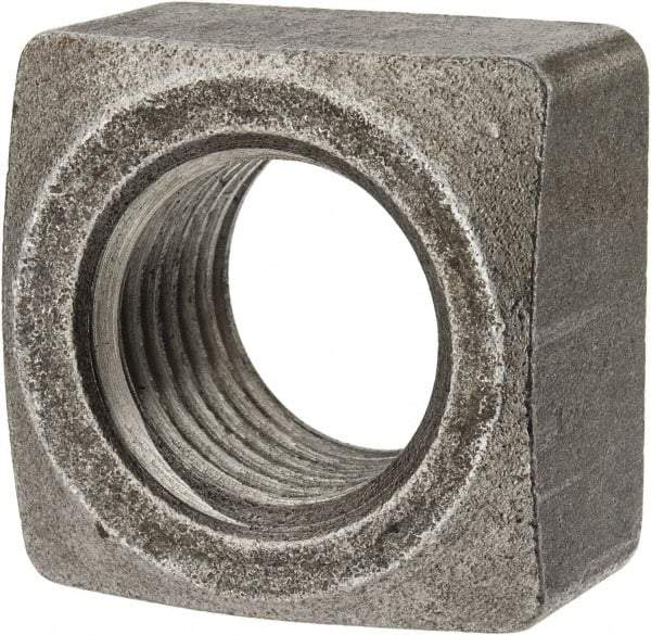 Value Collection - 1-1/4-7 Steel Square Nut - Uncoated, 1-7/8" Square Width x 1-3/32" Overall Height - Makers Industrial Supply