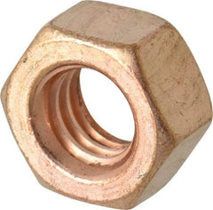 Value Collection - 5/16-18 UNC Silicon Bronze Right Hand Hex Nut - 1/2" Across Flats, 17/64" High, Uncoated - Makers Industrial Supply