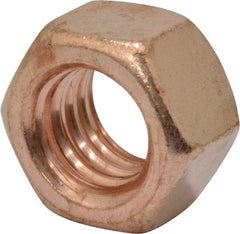 Value Collection - 3/8-16 UNC Silicon Bronze Right Hand Hex Nut - 9/16" Across Flats, 21/64" High, Uncoated - Makers Industrial Supply