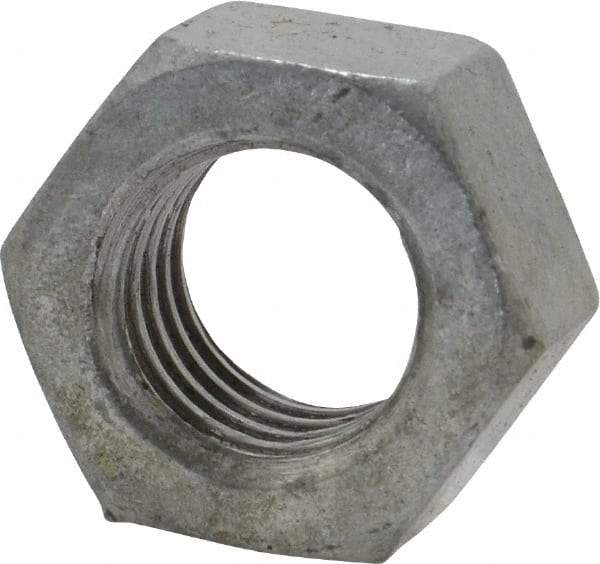 Value Collection - 1/2-13 UNC Steel Right Hand Hex Nut - 3/4" Across Flats, 7/16" High, Hot Dipped Galvanized Finish - Makers Industrial Supply