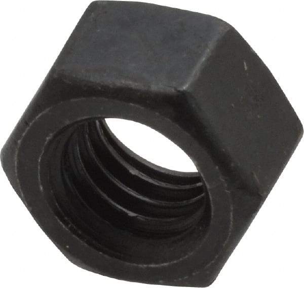 Value Collection - 3/8-16 UNC Steel Right Hand Hex Nut - 9/16" Across Flats, 21/64" High, Black Oxide Finish - Makers Industrial Supply