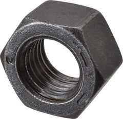 Value Collection - 1-8 UNC Steel Right Hand Hex Nut - 1-1/2" Across Flats, 55/64" High, Black Oxide Finish - Makers Industrial Supply