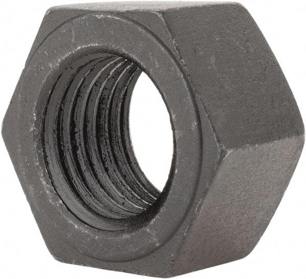 Value Collection - 1-1/2 - 6 UNC Steel Right Hand Hex Nut - 2-1/4" Across Flats, 1-9/32" High, Black Oxide Finish - Makers Industrial Supply