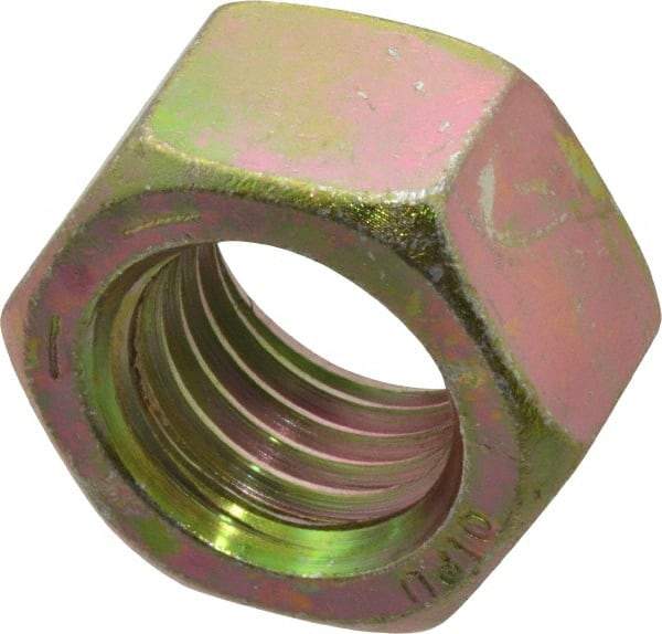 Value Collection - 7/8-9 UNC Steel Right Hand Hex Nut - 1-5/16" Across Flats, 3/4" High, Zinc Yellow Dichromate Finish - Makers Industrial Supply