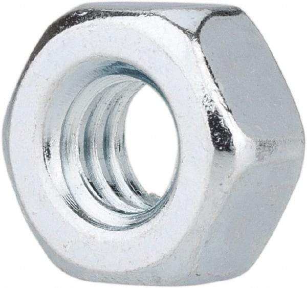 Value Collection - 1/4-20 UNC Steel Right Hand Hex Nut - 7/16" Across Flats, 7/32" High, Zinc-Plated Finish - Makers Industrial Supply