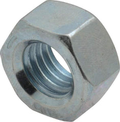 Value Collection - 9/16-12 UNC Steel Right Hand Hex Nut - 7/8" Across Flats, 31/64" High, Zinc-Plated Finish - Makers Industrial Supply