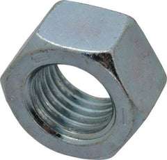 Value Collection - 1-8 UNC Steel Right Hand Hex Nut - 1-1/2" Across Flats, 55/64" High, Zinc-Plated Finish - Makers Industrial Supply