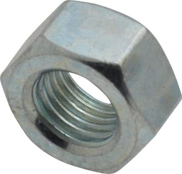 Value Collection - 7/16-20 UNF Steel Right Hand Hex Nut - 11/16" Across Flats, 3/8" High, Zinc-Plated Finish - Makers Industrial Supply