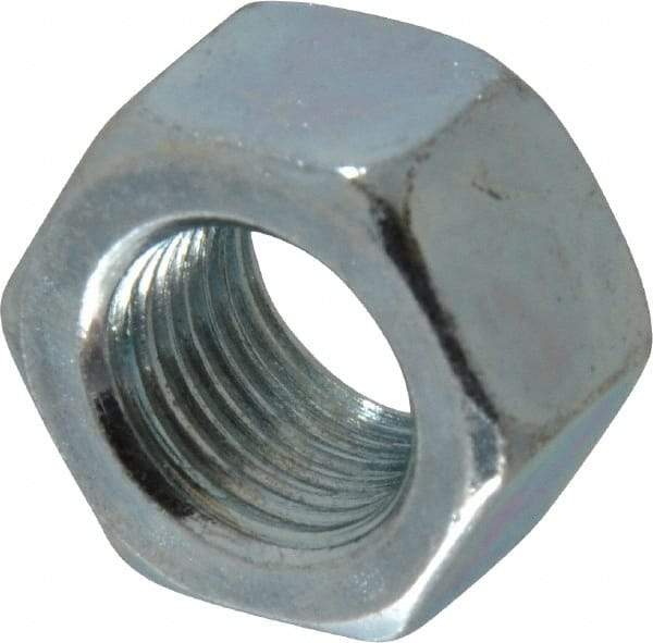 Value Collection - 1/2-20 UN Steel Right Hand Hex Nut - 3/4" Across Flats, 7/16" High, Zinc-Plated Finish - Makers Industrial Supply