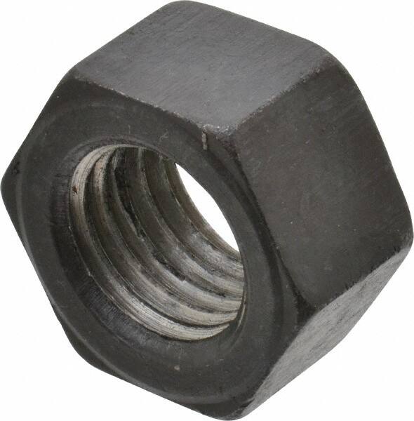 Value Collection - 1-8 UNC Steel Left Hand Hex Nut - 1-1/2" Across Flats, 55/64" High, Uncoated - Makers Industrial Supply