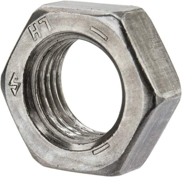 Value Collection - 1/2-20 UNF Steel Left Hand Hex Jam Nut - 3/4" Across Flats, 5/16" High, Uncoated - Makers Industrial Supply