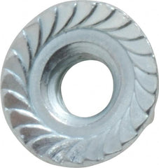 Value Collection - 1/4-20, 19/32" Flange Diam, Serrated Flange Nut - Grade Grade 2 Steel, Zinc-Plated Finish, 0.236" Flange Height - Makers Industrial Supply