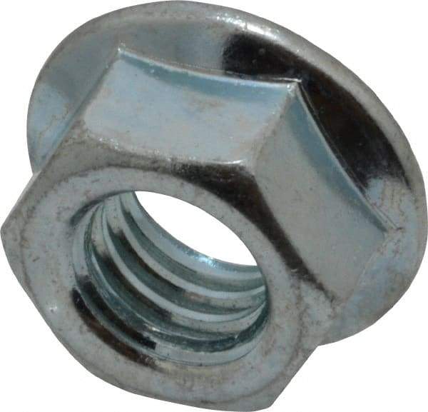 Value Collection - 3/8-16, 3/4" Flange Diam, Serrated Flange Nut - Grade Grade 2 Steel, Zinc-Plated Finish, 0.347" Flange Height - Makers Industrial Supply