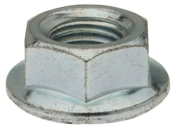 Value Collection - 7/16-20, 15/16" Flange Diam, Serrated Flange Nut - Grade Grade 2 Steel, Zinc-Plated Finish, 0.395" Flange Height - Makers Industrial Supply