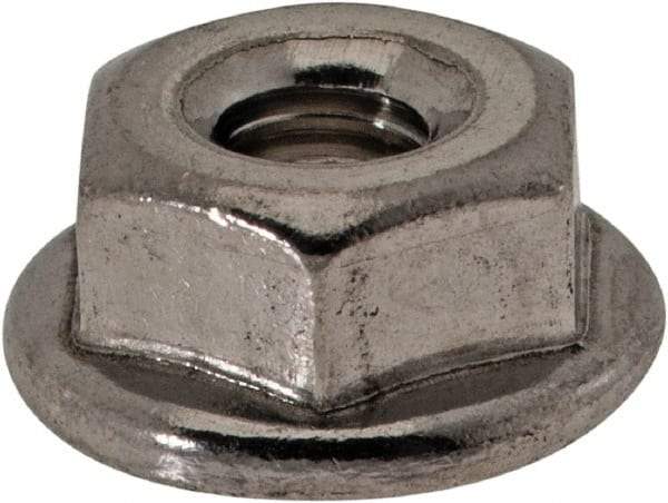 Value Collection - #8-32, 15/32" Flange Diam, Serrated Flange Nut - Grade 18-8 Stainless Steel, 0.203" Flange Height - Makers Industrial Supply