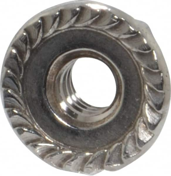 Value Collection - #10-24, 1/2" Flange Diam, Serrated Flange Nut - Grade 18-8 Stainless Steel, 7/32" Flange Height - Makers Industrial Supply