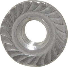 Value Collection - 1/4-20, 19/32" Flange Diam, Serrated Flange Nut - Grade 18-8 Stainless Steel, 0.236" Flange Height - Makers Industrial Supply