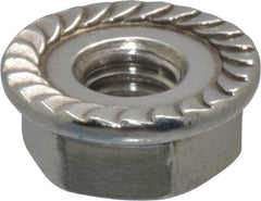 Value Collection - #10-32, 1/2" Flange Diam, Serrated Flange Nut - Grade 18-8 Stainless Steel, 7/32" Flange Height - Makers Industrial Supply