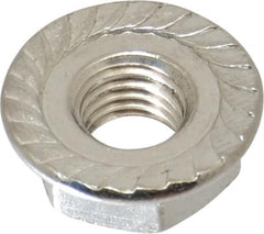 Value Collection - 1/4-28, 19/32" Flange Diam, Serrated Flange Nut - Grade 18-8 Stainless Steel, 0.236" Flange Height - Makers Industrial Supply