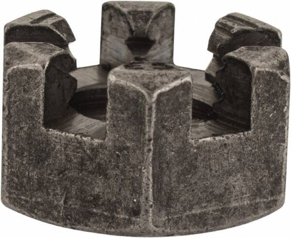 Value Collection - 3/8-16 UNC Grade 2 Steel Slotted Locknut - 9/16" Width Across Flats, 21/64" High, Uncoated - Makers Industrial Supply