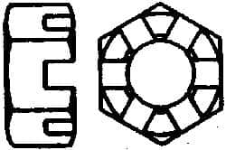 Value Collection - 1/4-28 UNF Grade 2 Steel Slotted Locknut - 7/16" Width Across Flats, 7/32" High, Uncoated - Makers Industrial Supply