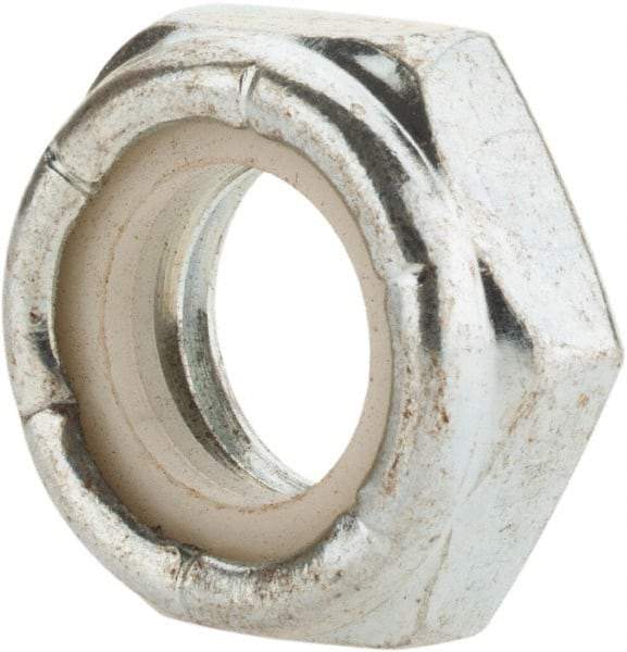 Value Collection - 9/16-12 UNC Grade 2 Hex Jam Lock Nut with Nylon Insert - 7/8" Width Across Flats, 23/64" High, Zinc-Plated Finish - Makers Industrial Supply