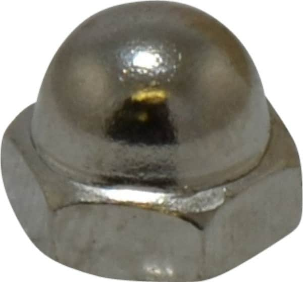 Value Collection - #6-32 UNC, 5/16" Width Across Flats, Nickel Plated, Steel Acorn Nut - 1/4" Overall Height, Grade 2 - Makers Industrial Supply