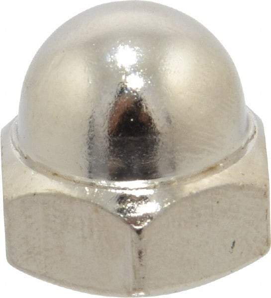 Value Collection - 7/16-14" UNC, 5/8" Width Across Flats, Nickel Plated, Steel Acorn Nut - 11/16" Overall Height, Grade 2 - Makers Industrial Supply