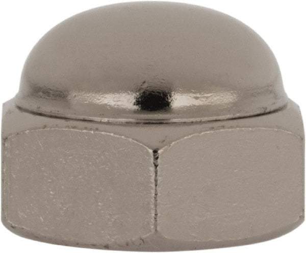 Value Collection - 1/2-13" UNC, 3/4" Width Across Flats, Nickel Plated, Steel Acorn Nut - 9/16" Overall Height, Grade 2 - Makers Industrial Supply