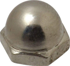 Value Collection - #10-32 UNF, 3/8" Width Across Flats, Nickel Plated, Steel Acorn Nut - 11/32" Overall Height, Grade 2 - Makers Industrial Supply