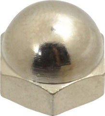 Value Collection - 1/4-28" UNF, 7/16" Width Across Flats, Nickel Plated, Brass Acorn Nut - 21/64" Overall Height - Makers Industrial Supply