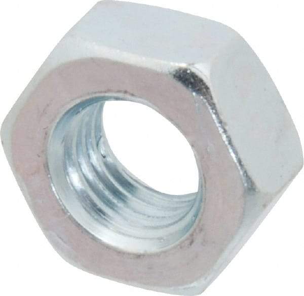 Value Collection - M10x1.25 Metric Fine Steel Right Hand Hex Nut - 17mm Across Flats, 8mm High, Zinc-Plated Finish - Makers Industrial Supply