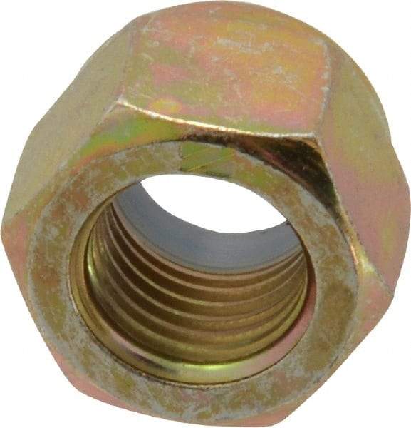 Value Collection - 3/8-24 UNF Grade 8 Hex Lock Nut with Nylon Insert - 9/16" Width Across Flats, 15/32" High, Zinc Yellow Dichromate Finish - Makers Industrial Supply