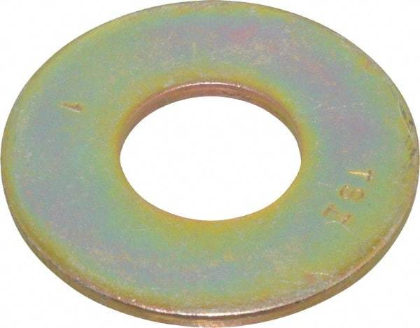 Value Collection - 1" Screw, Grade 8 Steel USS Flat Washer - 1-1/16" ID x 2-1/2" OD, 11/64" Thick, Zinc Yellow Dichromate Finish - Makers Industrial Supply