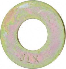 Value Collection - 1-1/4" Screw, Grade 8 Steel USS Flat Washer - 1-3/8" ID x 3" OD, 11/64" Thick, Zinc Yellow Dichromate Finish - Makers Industrial Supply