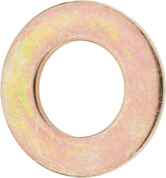 Value Collection - 1" Screw, Grade 8 Steel SAE Flat Washer - 1-1/16" ID x 2" OD, 9/64" Thick, Zinc Yellow Dichromate Finish - Makers Industrial Supply