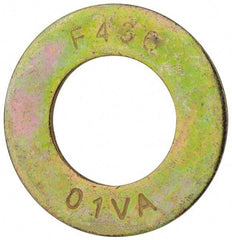 Value Collection - 1-1/4" Screw, Grade 8 Steel SAE Flat Washer - 1-3/8" ID x 2-1/2" OD, 5/32" Thick, Zinc Yellow Dichromate Finish - Makers Industrial Supply