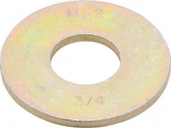 Value Collection - 3/4" Screw, Grade 8 Steel Extra Thick Flat Washer - Zinc Yellow Dichromate Finish - Makers Industrial Supply