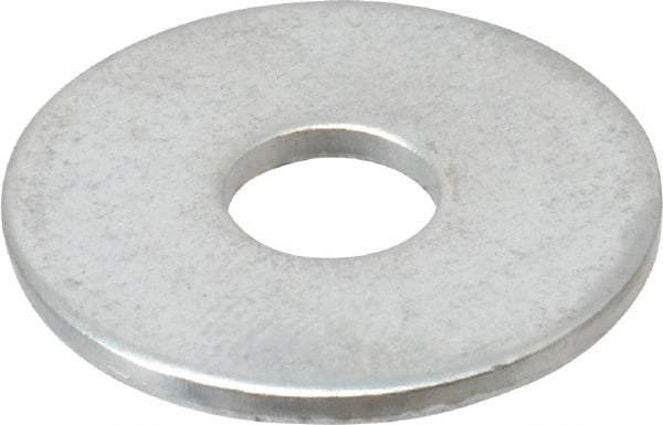 Value Collection - 1/4" Screw, Steel Fender Flat Washer - 1/4" ID x 7/8" OD, 0.08" Thick, Zinc-Plated Finish - Makers Industrial Supply