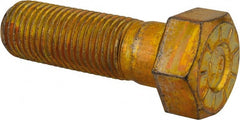 Hex Head Cap Screw: 1-1/4 7 x 4″, Grade L9 Steel, Zinc Yellow Dichromate Finish - Partially Threaded