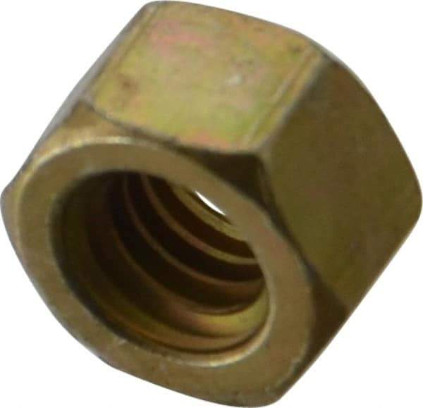 Value Collection - 5/16-18 UNC Steel Right Hand Hex Nut - 1/2" Across Flats, 17/64" High, Zinc Yellow Dichromate Cad & Waxed Finish - Makers Industrial Supply