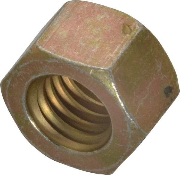 Value Collection - 7/16-14 UNC Steel Right Hand Hex Nut - 11/16" Across Flats, 3/8" High, Zinc Yellow Dichromate Cad & Waxed Finish - Makers Industrial Supply